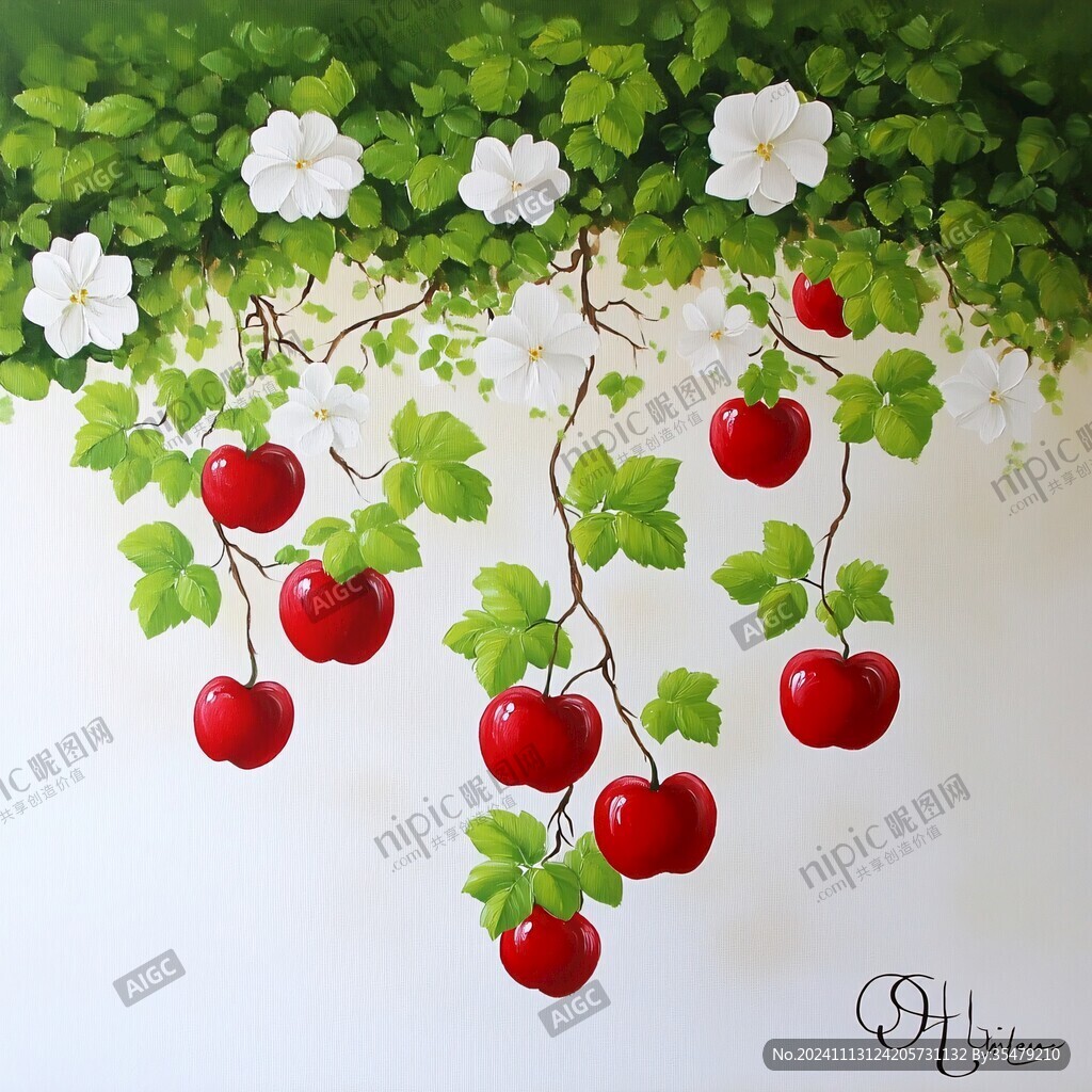 苹果墙画