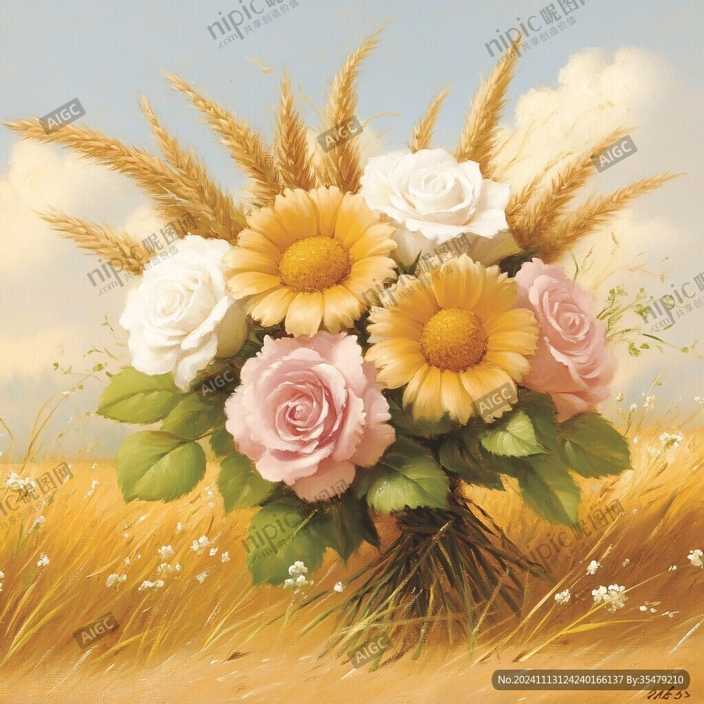 3d立体花卉油画