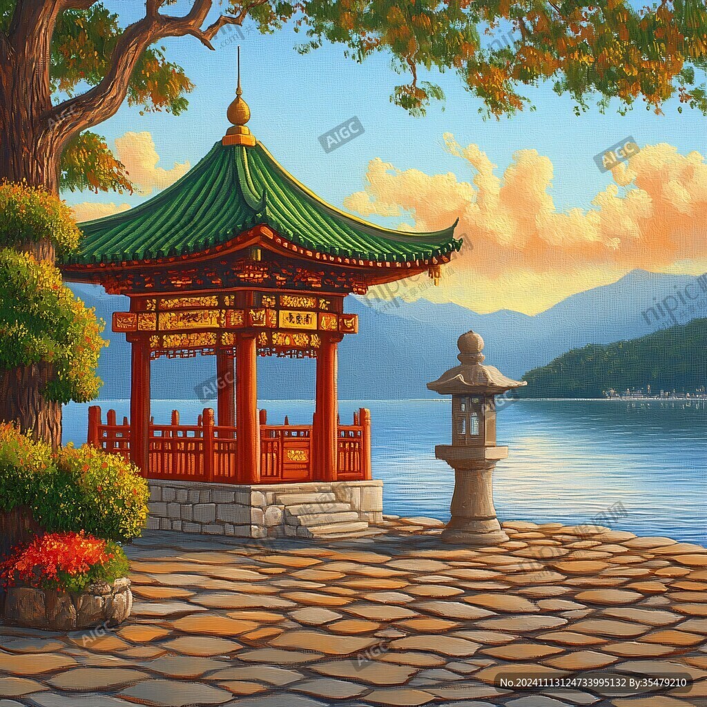 亭子插画
