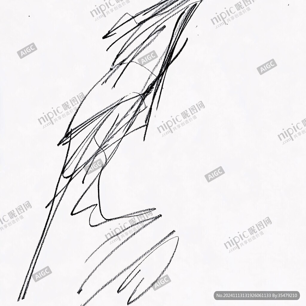 狗尾草线描