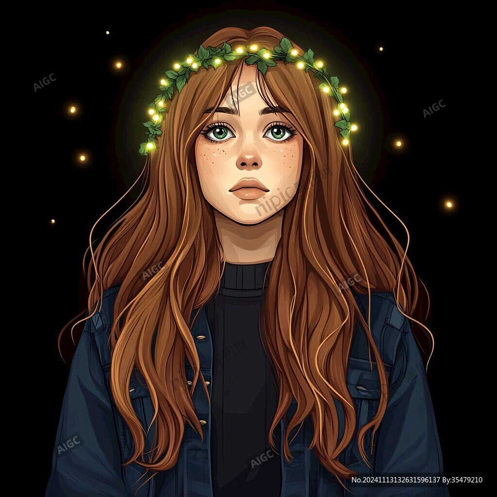 少女头像插画
