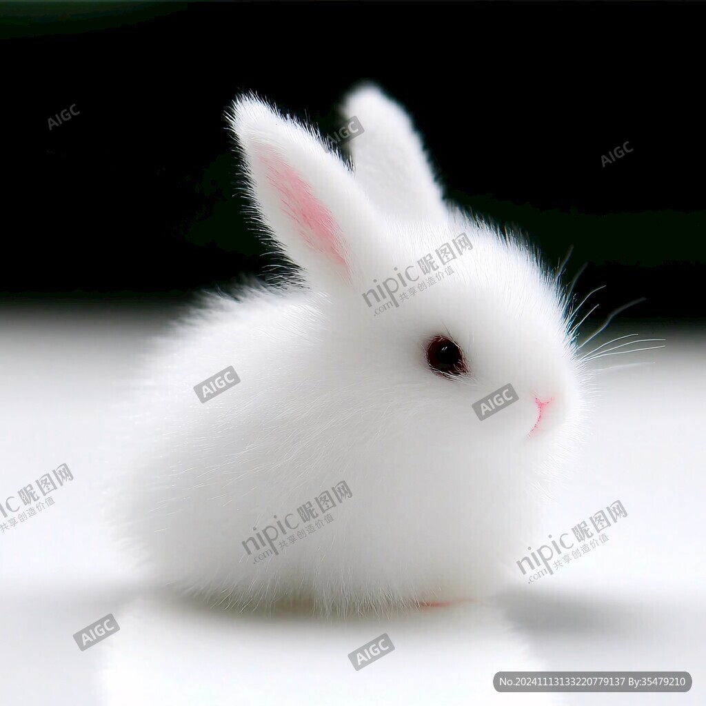毛茸茸红眼睛小白兔
