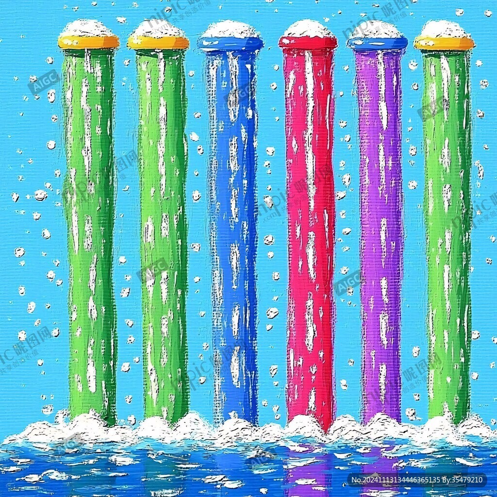 彩色水柱