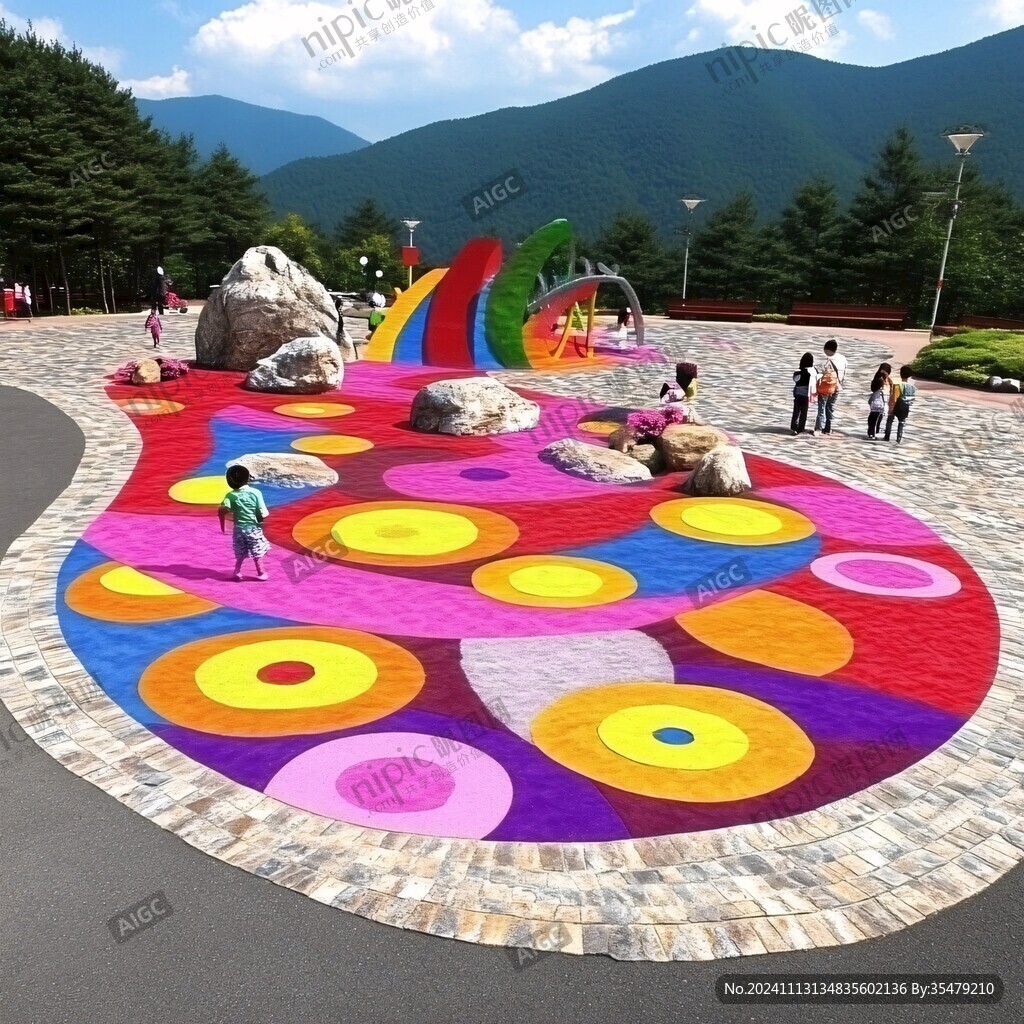彩色步道广场