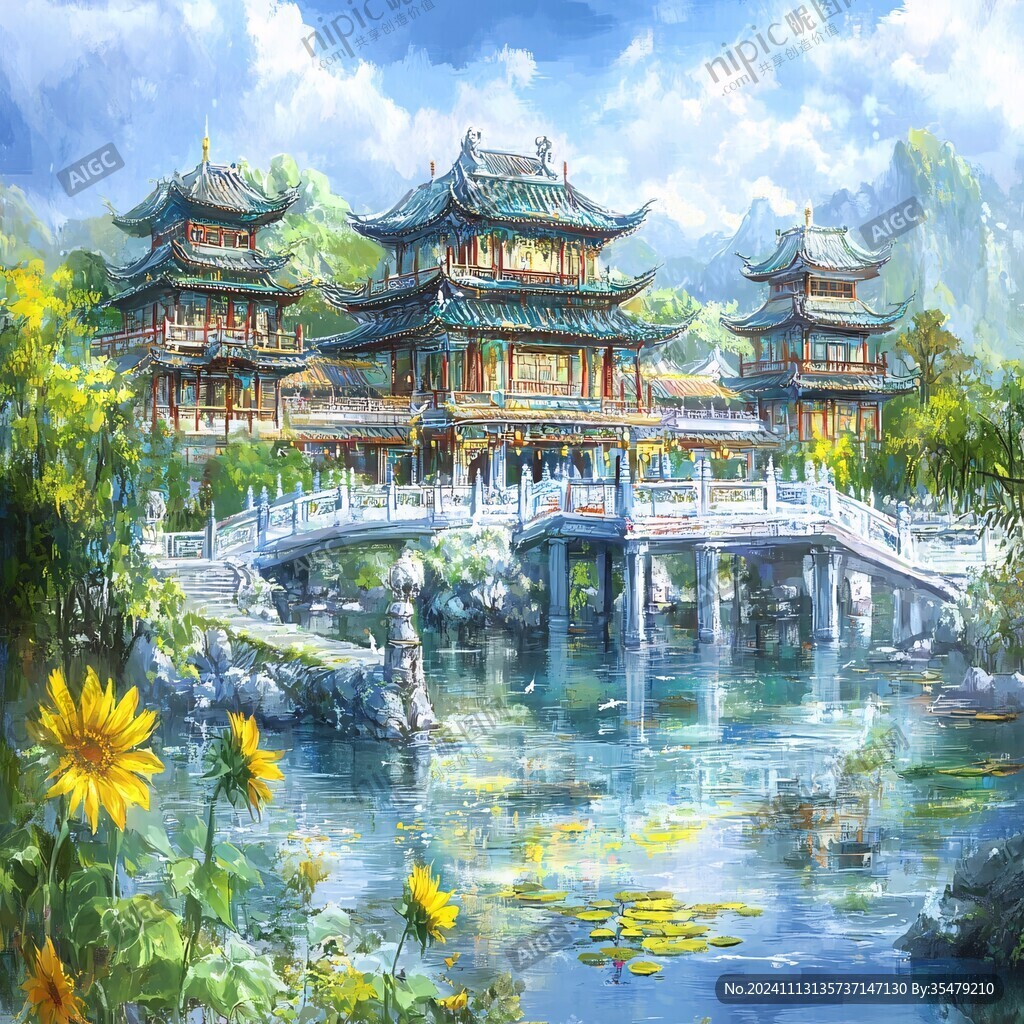 宫殿楼阁仙境仙人大殿