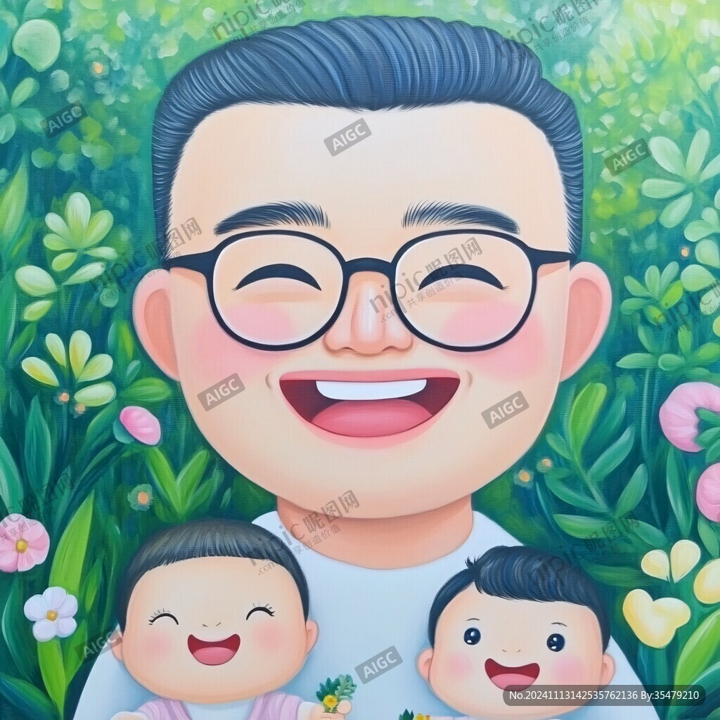 卡通亲子照
