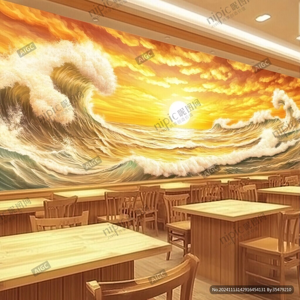 寿司店壁画