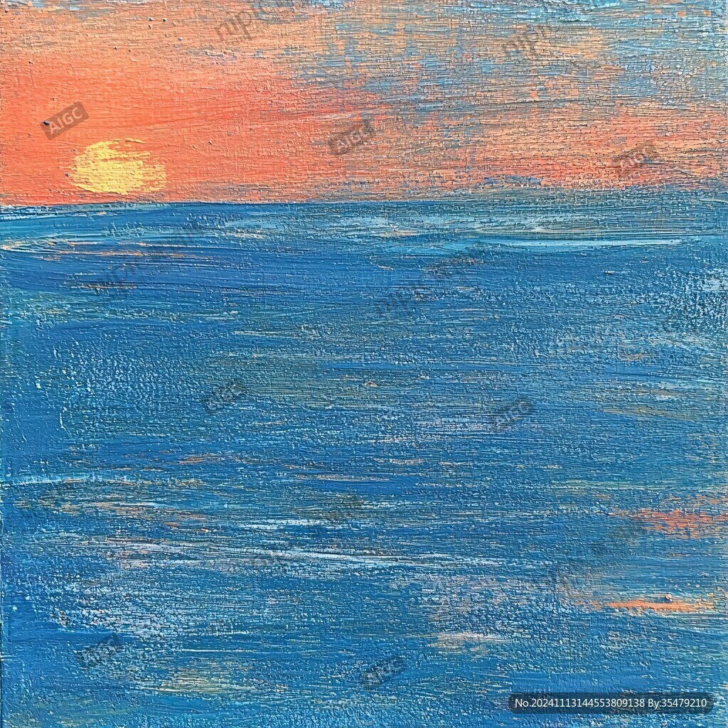 海天一色绘画