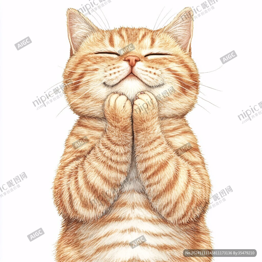 手绘猫咪橘猫
