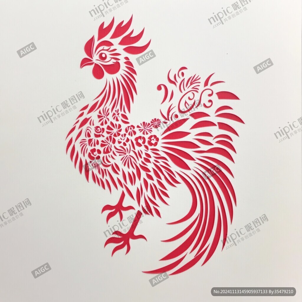 公鸡剪纸图案