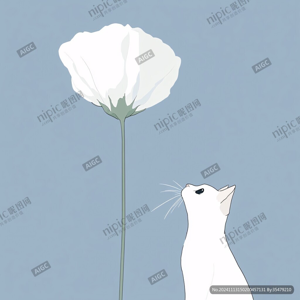 猫咪与花丛