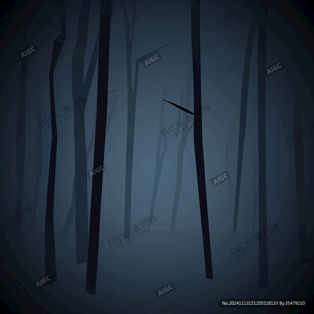 抽象夜森林