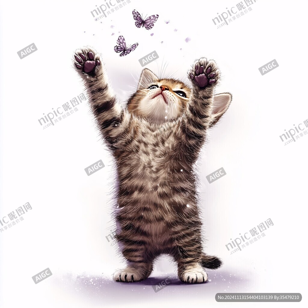 小猫手绘插画