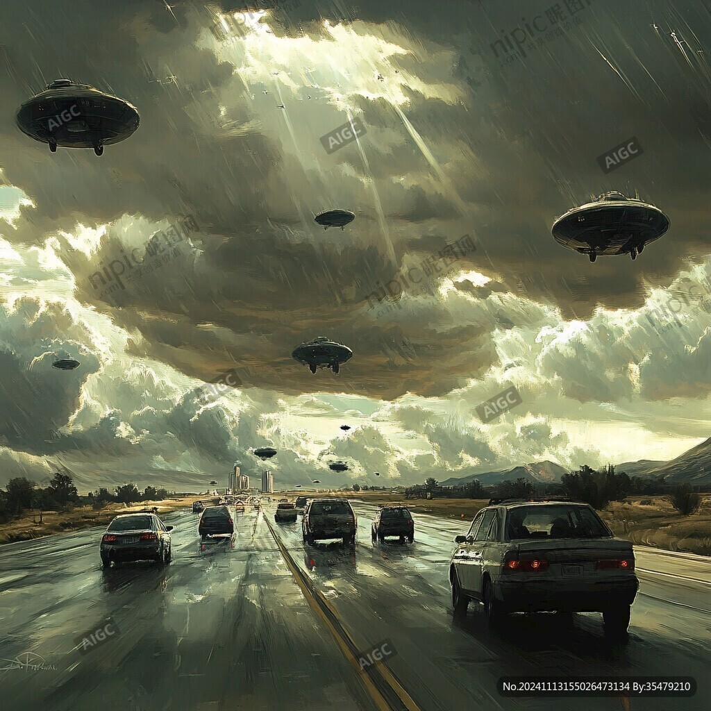 飞碟科幻电影背景