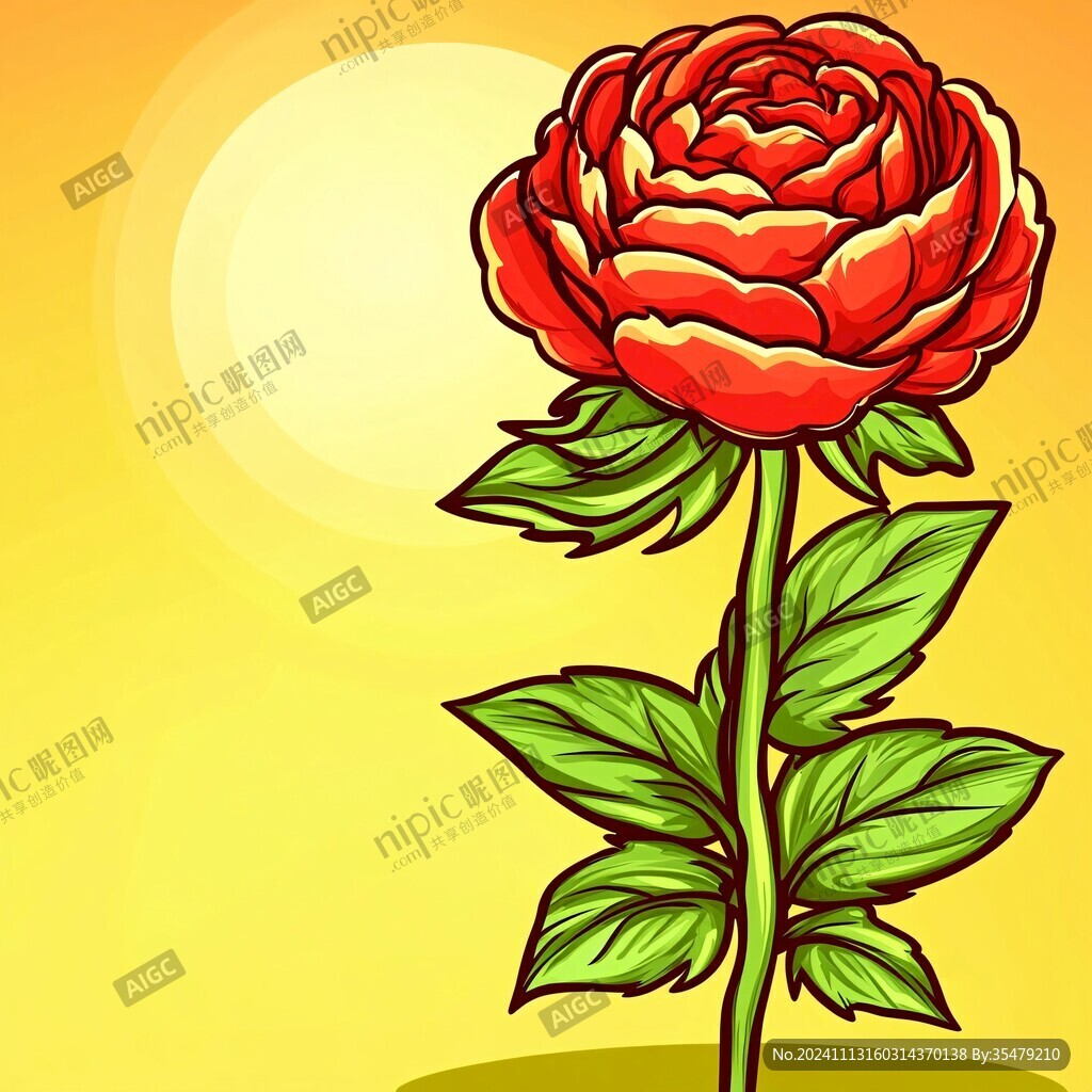 卡通月季花