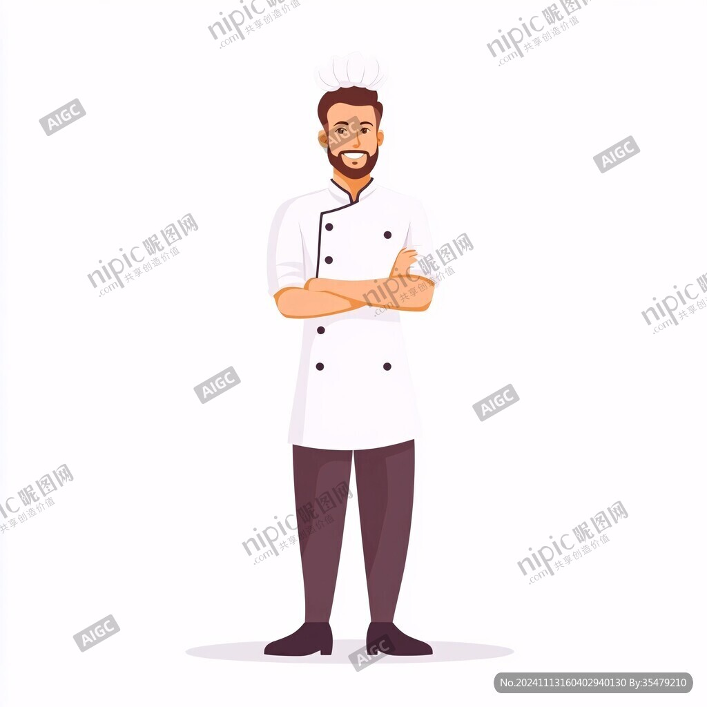 男厨师交叉双臂头像