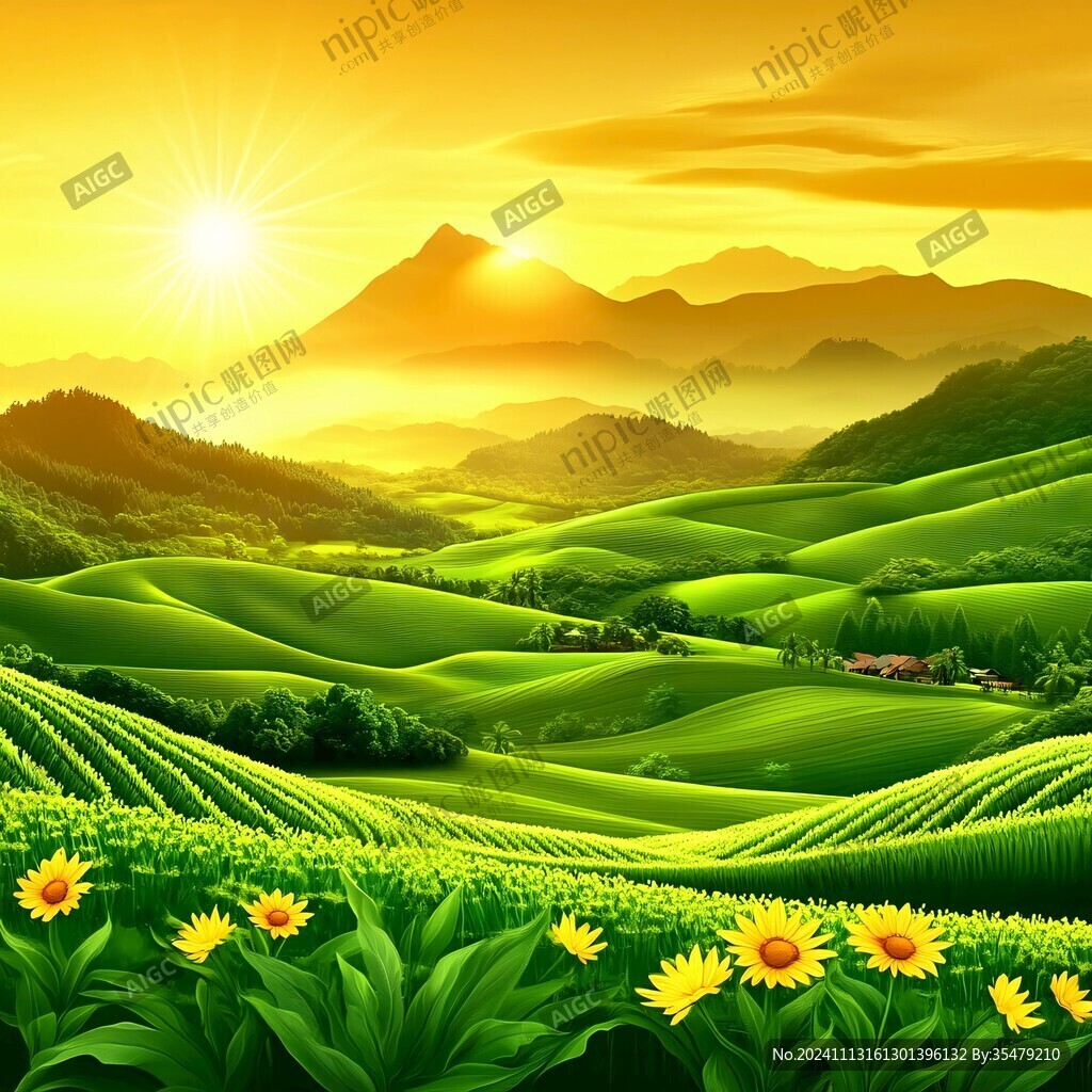 茶园风景装饰画