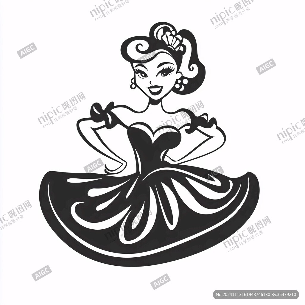 复古美女logo