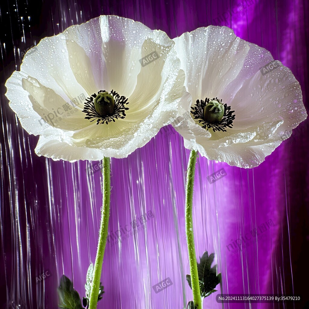 银莲花挂画