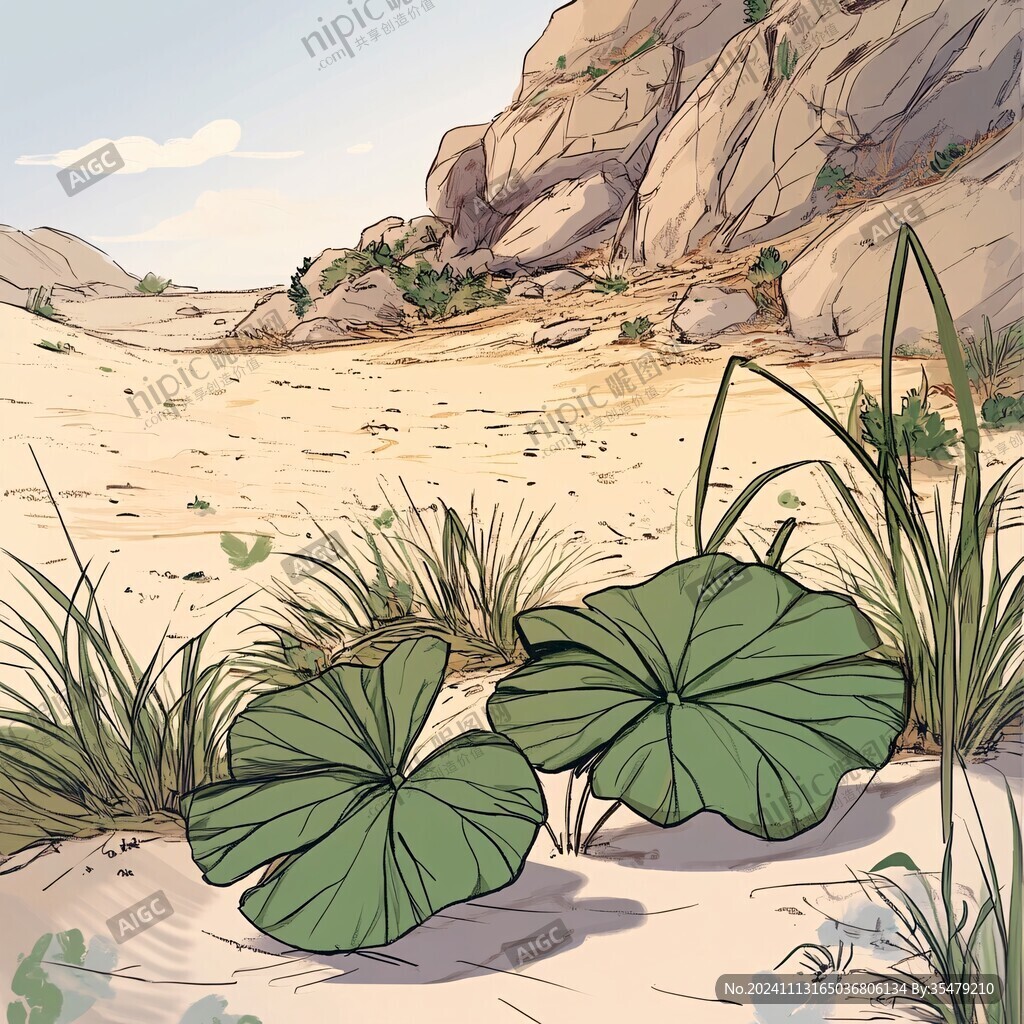 戈壁滩插画