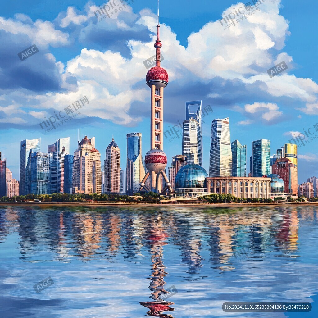 东方明珠倒影
