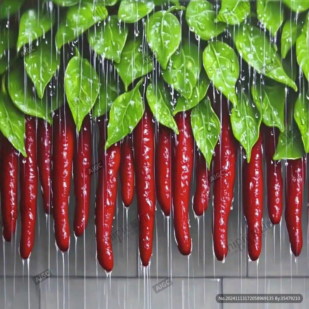雨中的辣椒