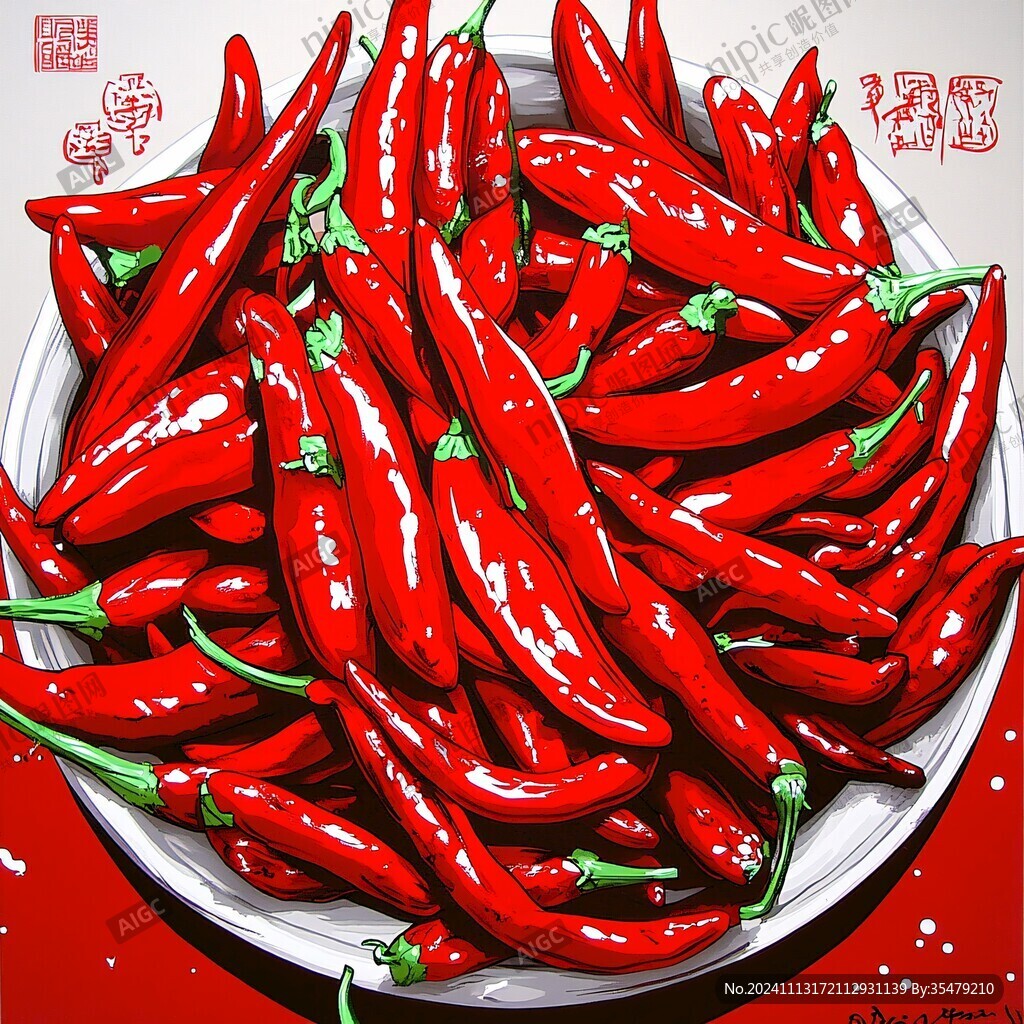 辣椒插画场景图