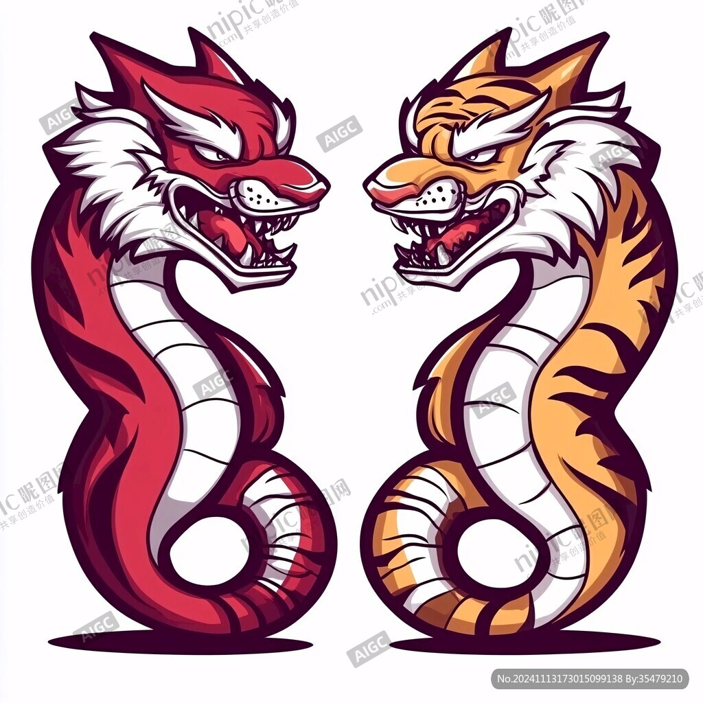2条蛇插画