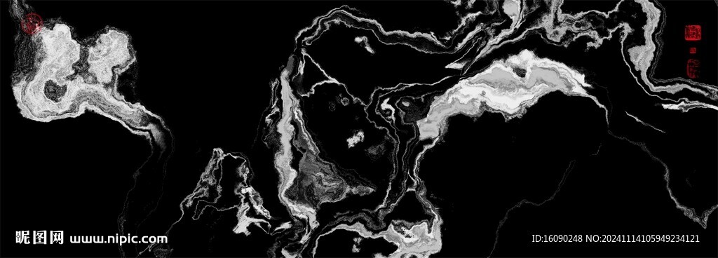 黑白水墨画