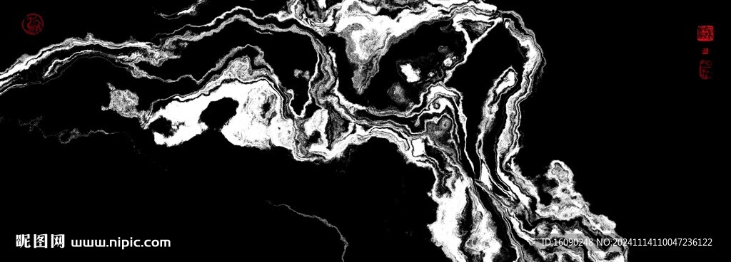 黑白水墨画