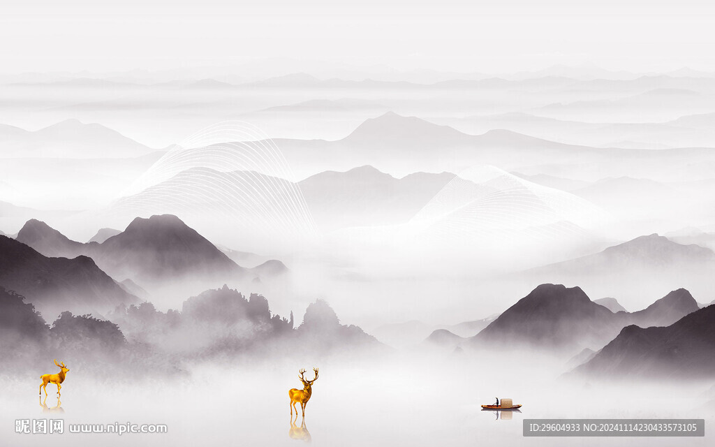 大气 简约清晰山水 TIF分层