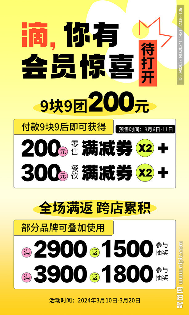 商场店铺开业周年促销活动海报