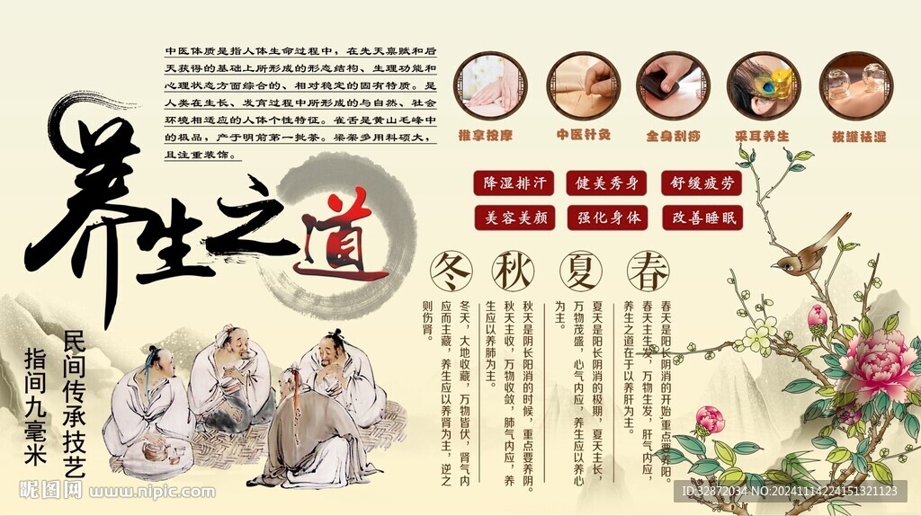 养生之道背景墙
