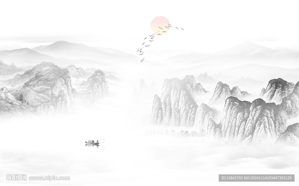 山水画背景墙