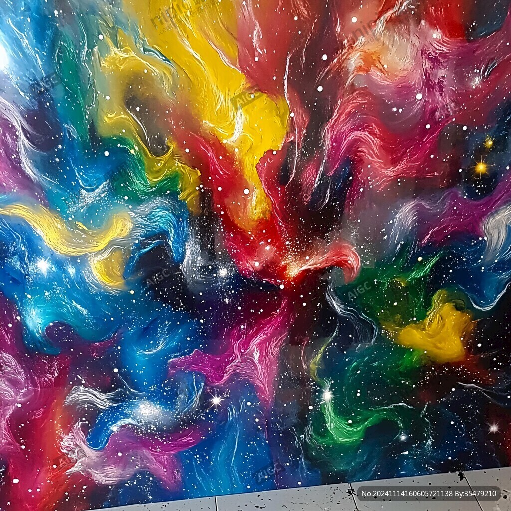吊顶喷画宇宙漩涡