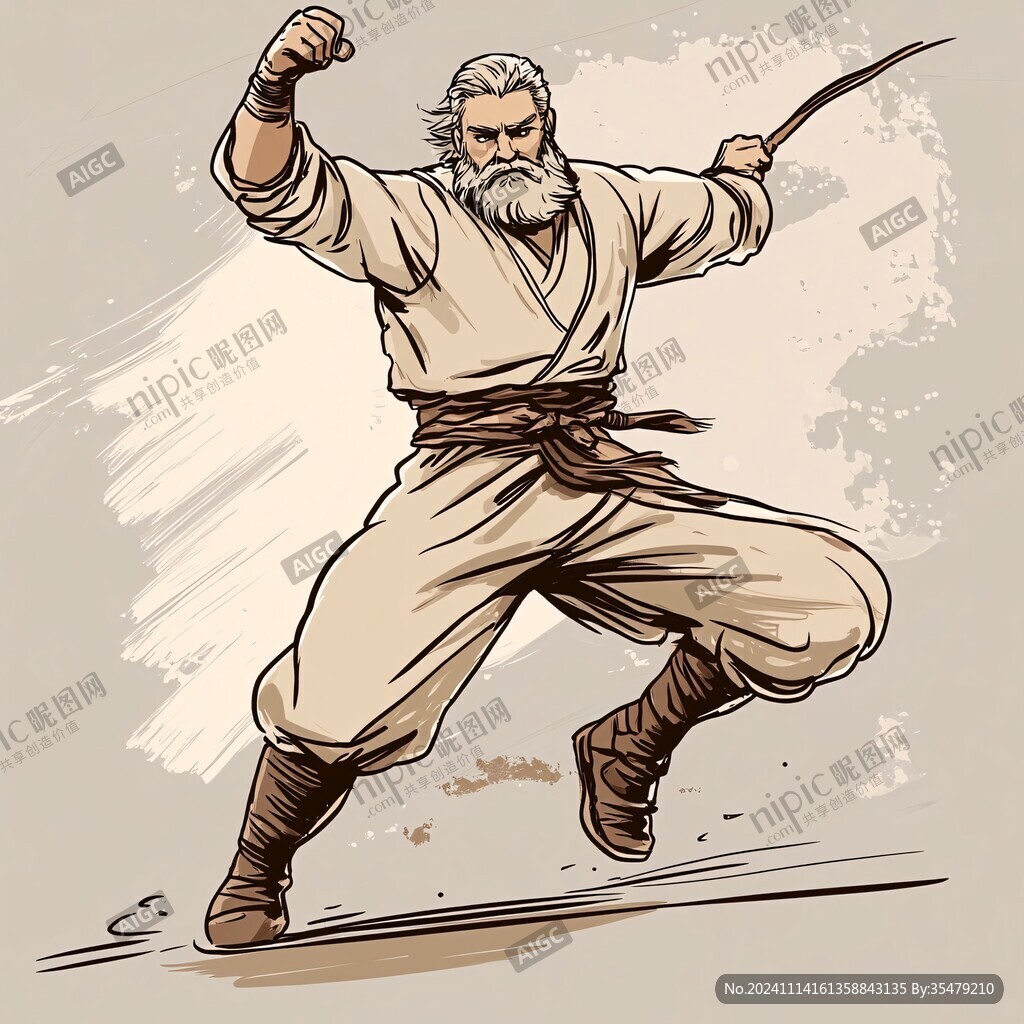 武术插画人物插图