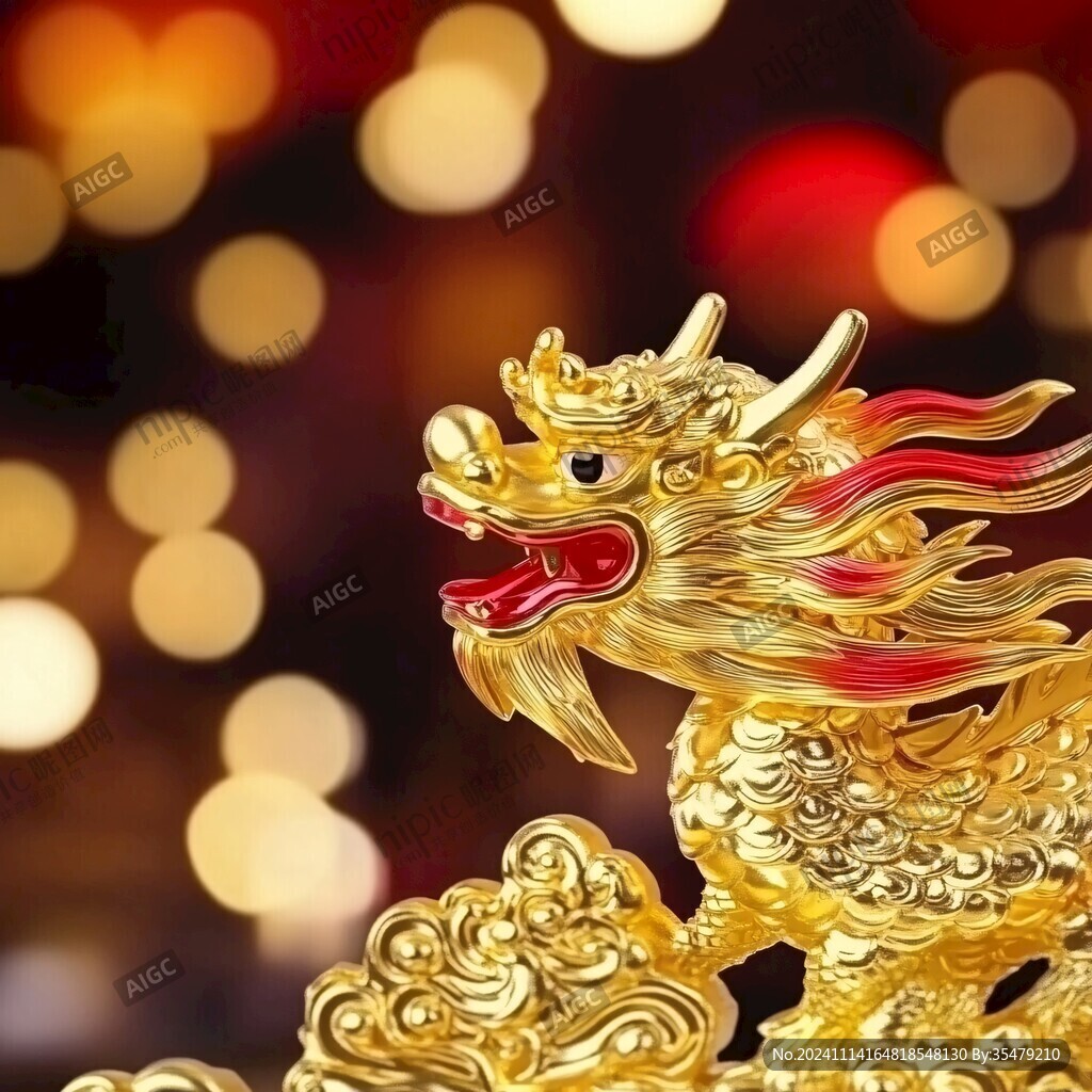 龙年红金色美陈