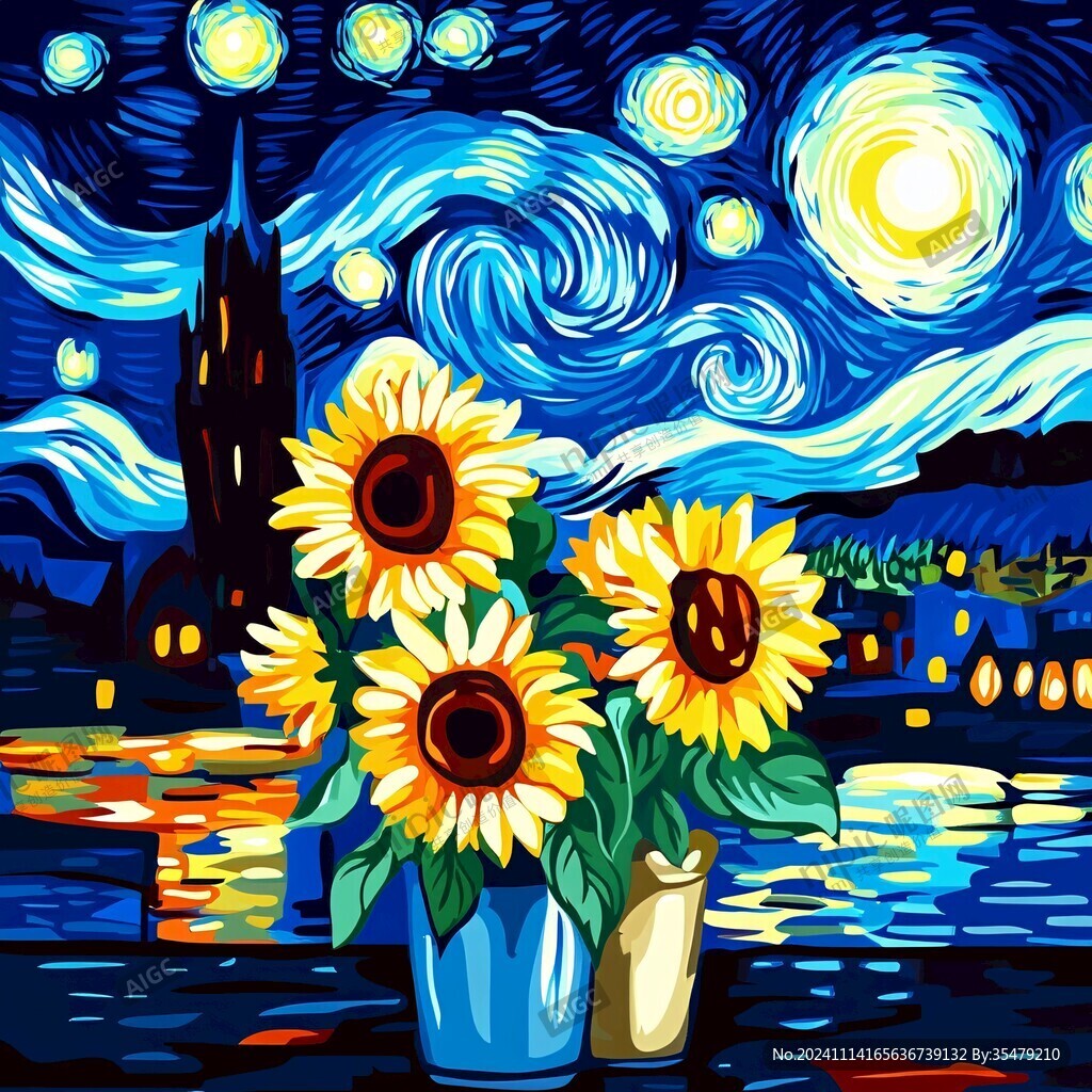 手绘唯美夜晚