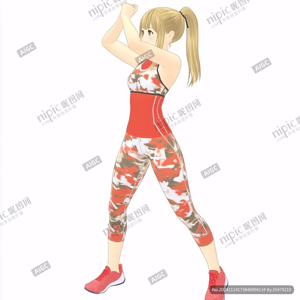 运动女孩插画