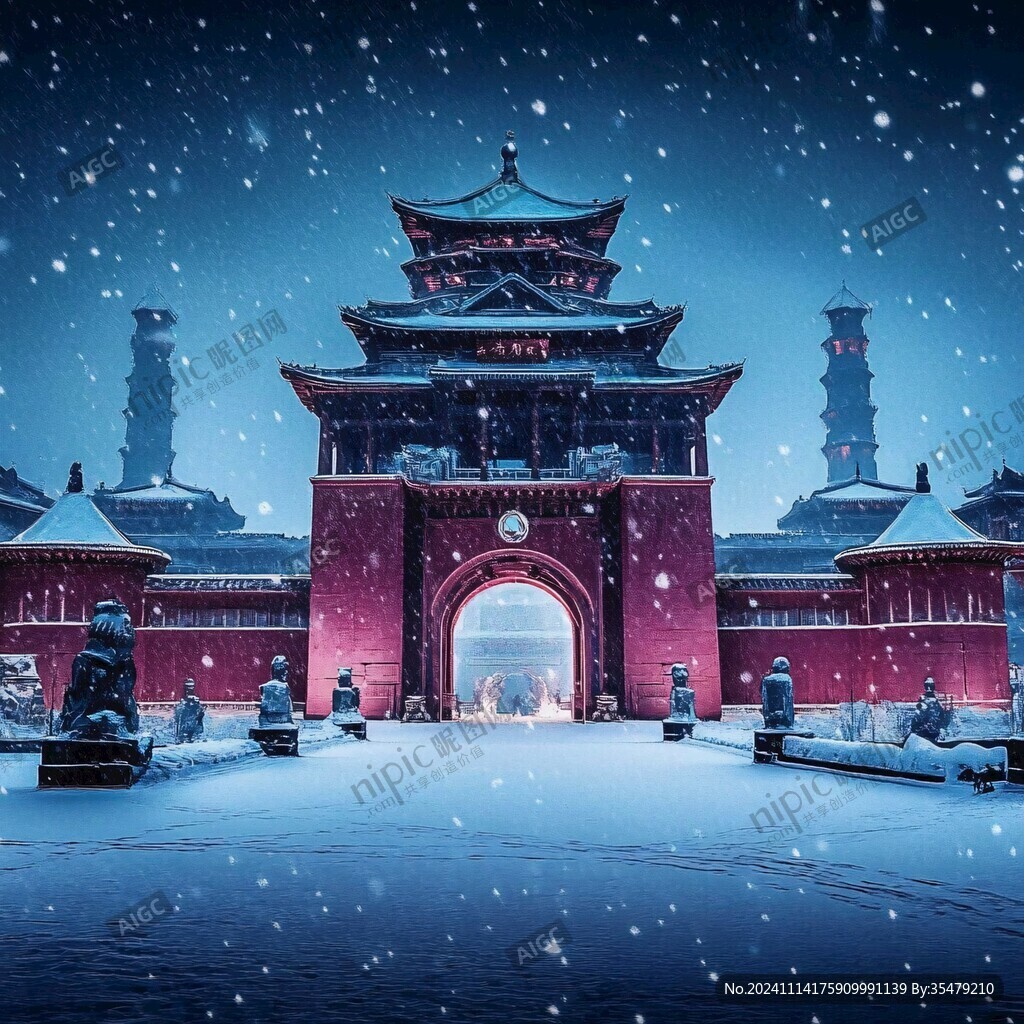 滕王阁雪景背景
