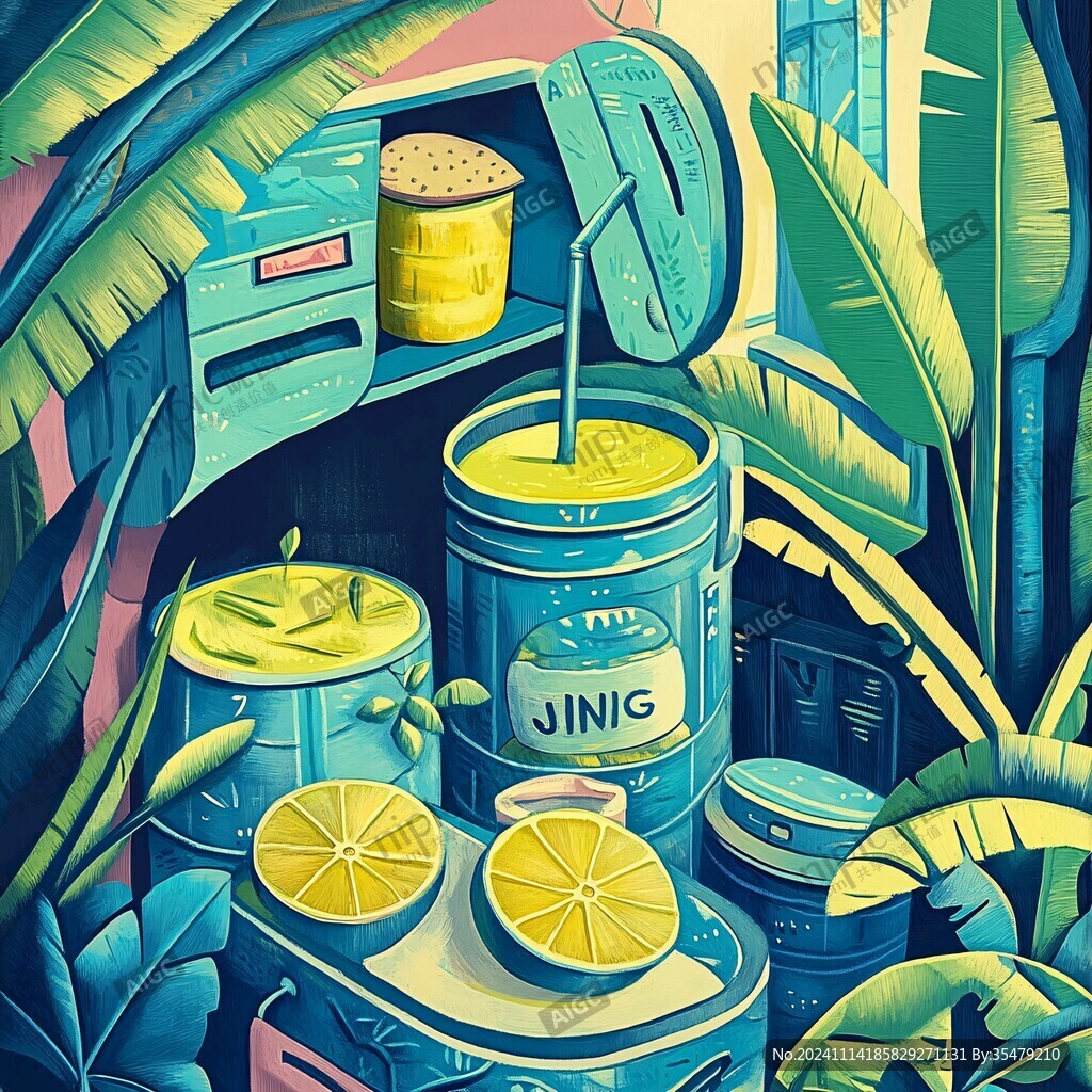 柠檬茶包装插画