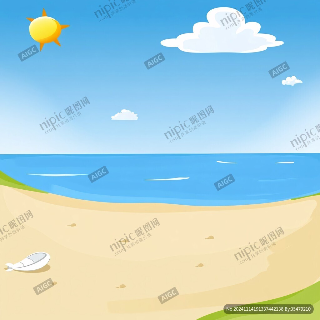插画海滩