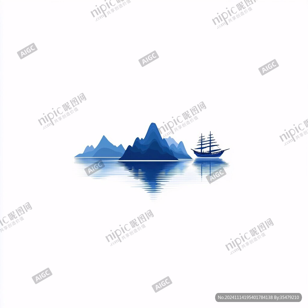 极简山水logo