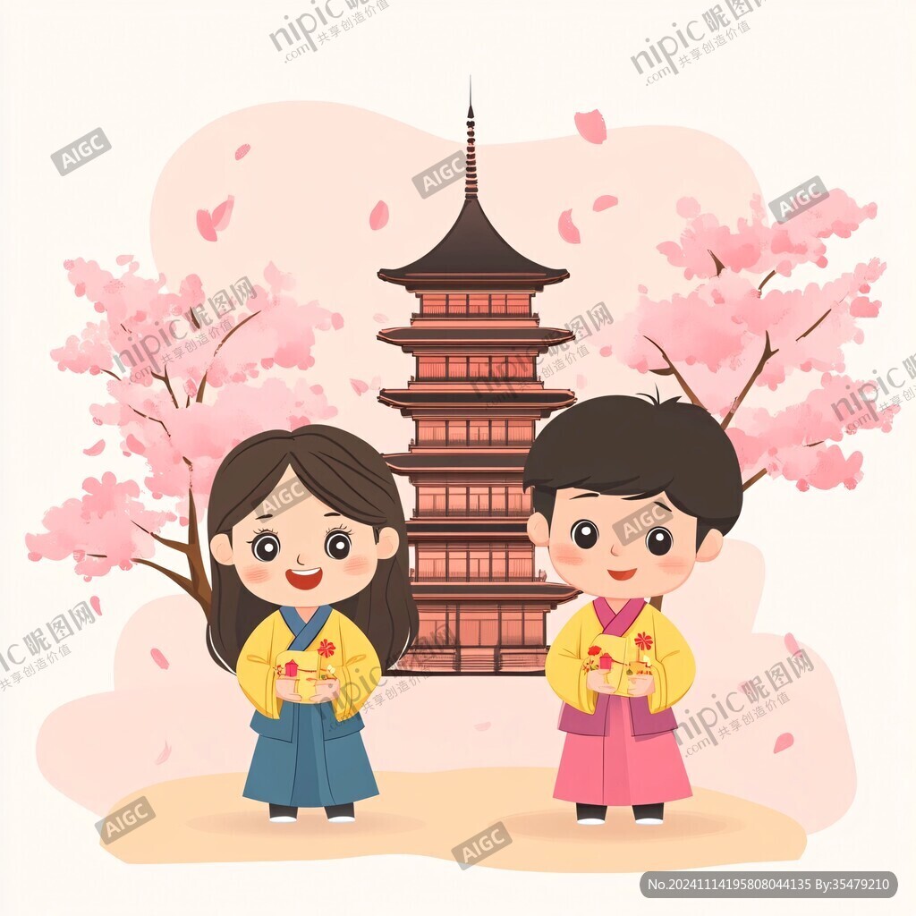 汉族人物情侣插画