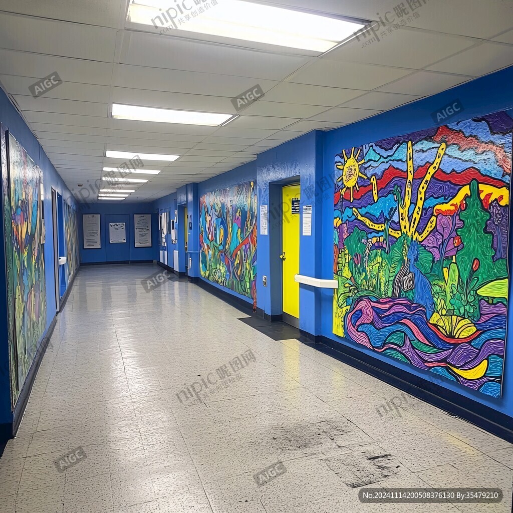 学校过道墙画