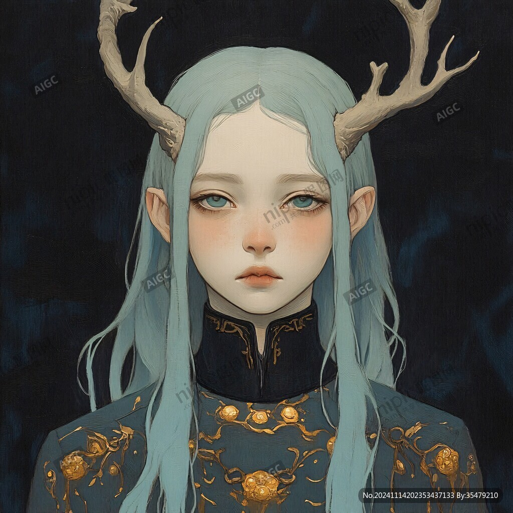 拟人鹿插画