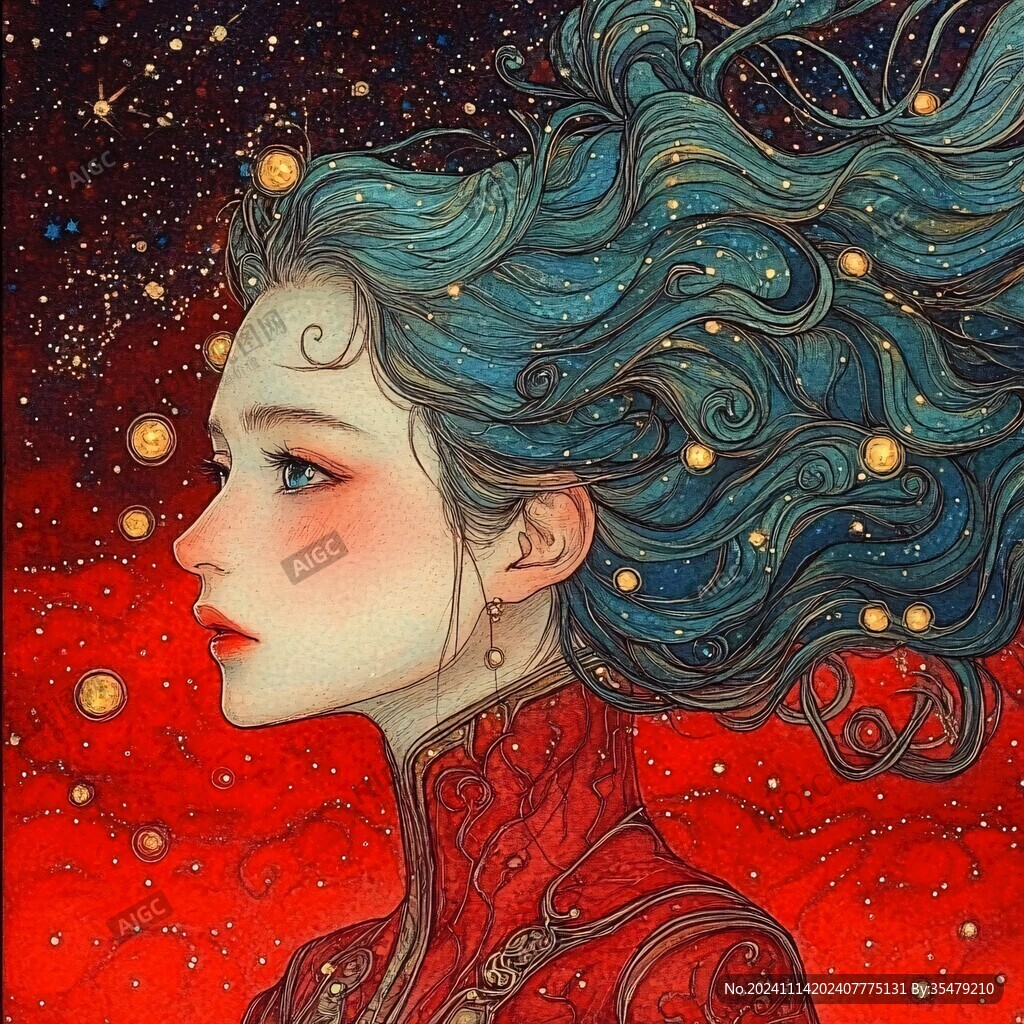 红蓝调插画