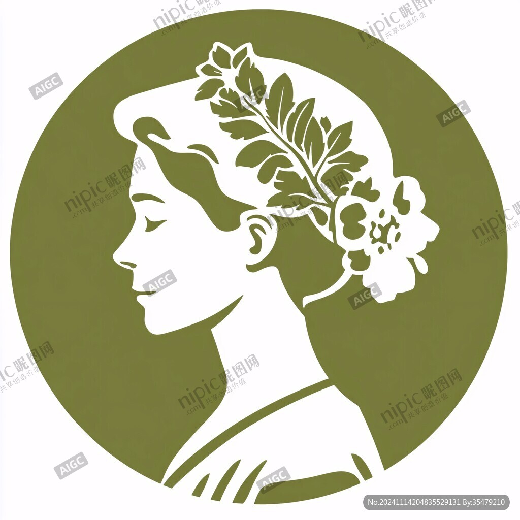 复古风美女logo