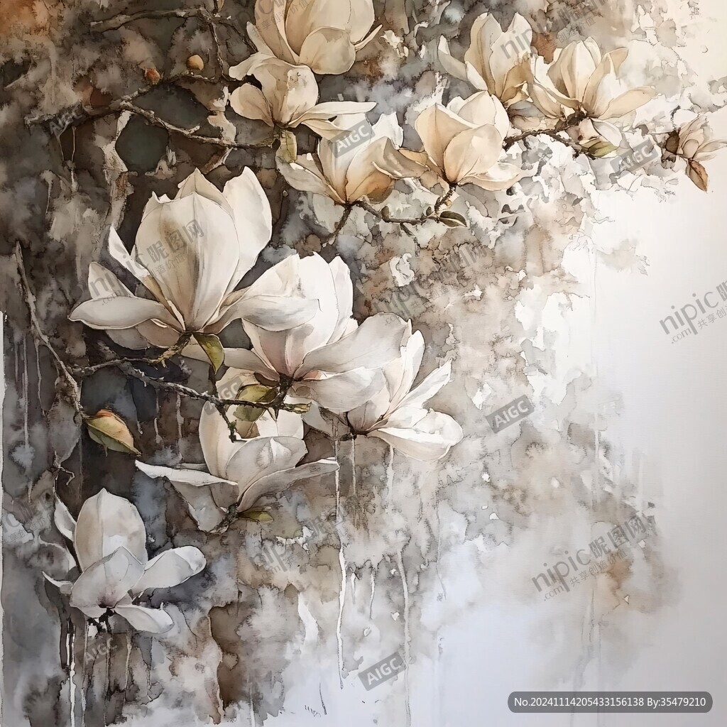 手绘花背景墙