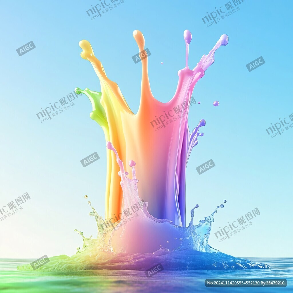 溶解融化流淌彩色